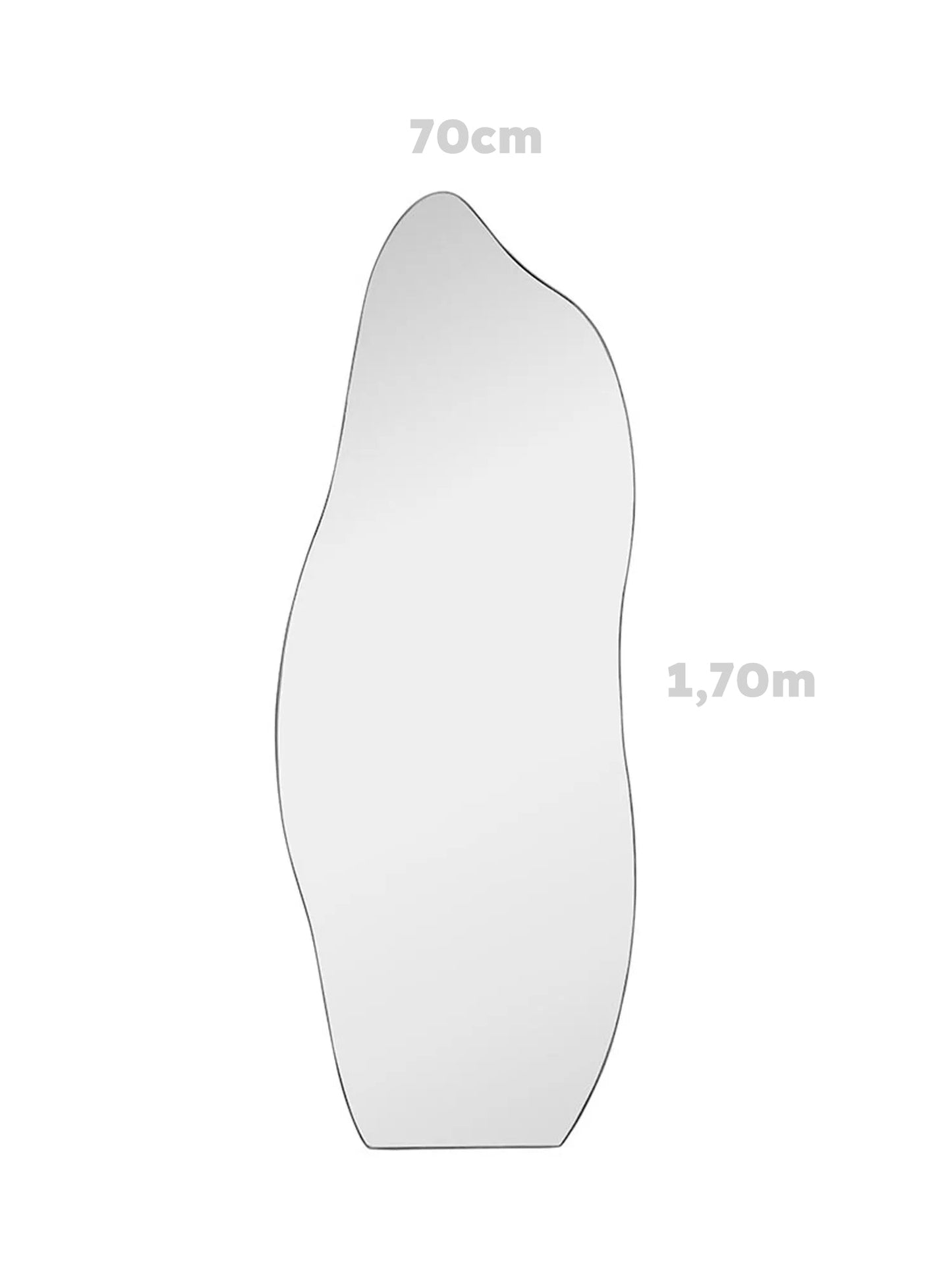 Grande specchio decorativo organico – Fiamma – Vista a figura intera – 70 x 170 cm – In svendita