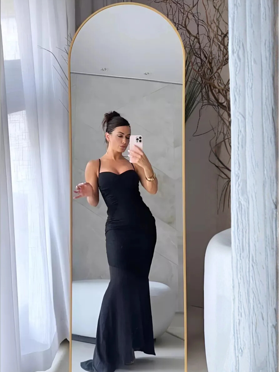 Specchio Pinterest con supporto e cornice dorata – in offerta