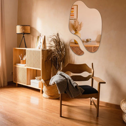 Specchio organico grande ed elegante – decorativo futuristico astratto (set da 2 pezzi) – Saldi