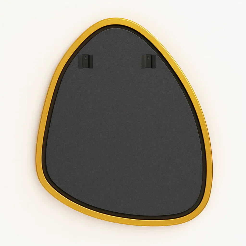 Specchio organico con cornice in alluminio, 90 x 80 cm – Rimanenze