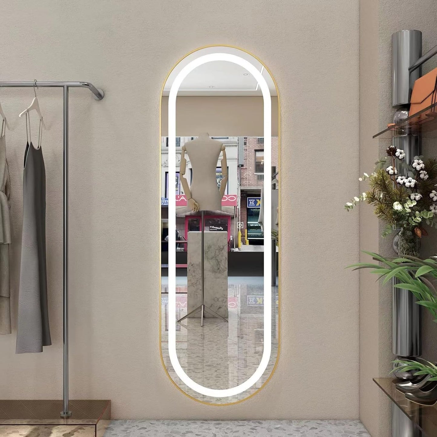 Specchio Pinterest con LED TOUCH ovale – Emery 170x70 cm – Svendita